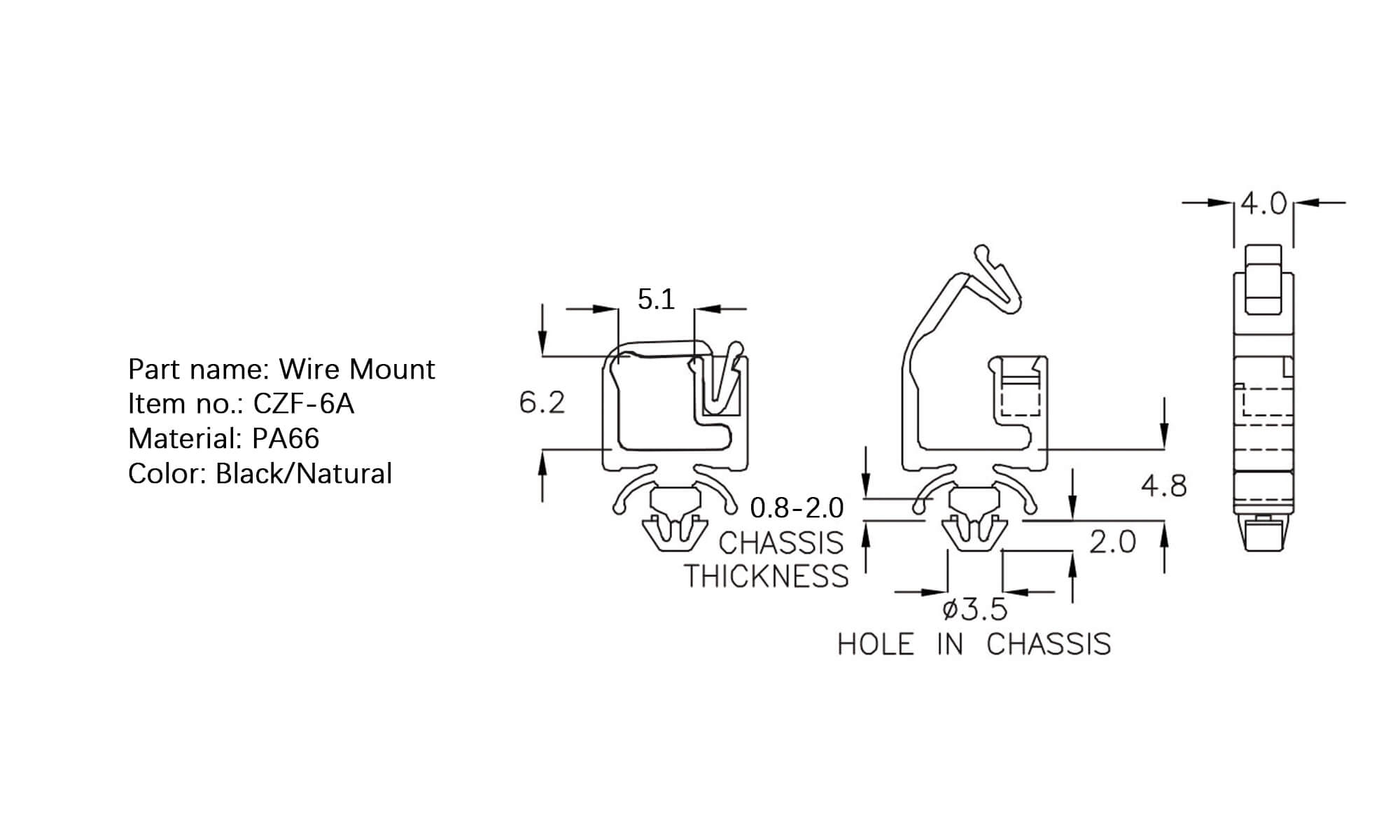 Plastic Wire Mount CZF-6A